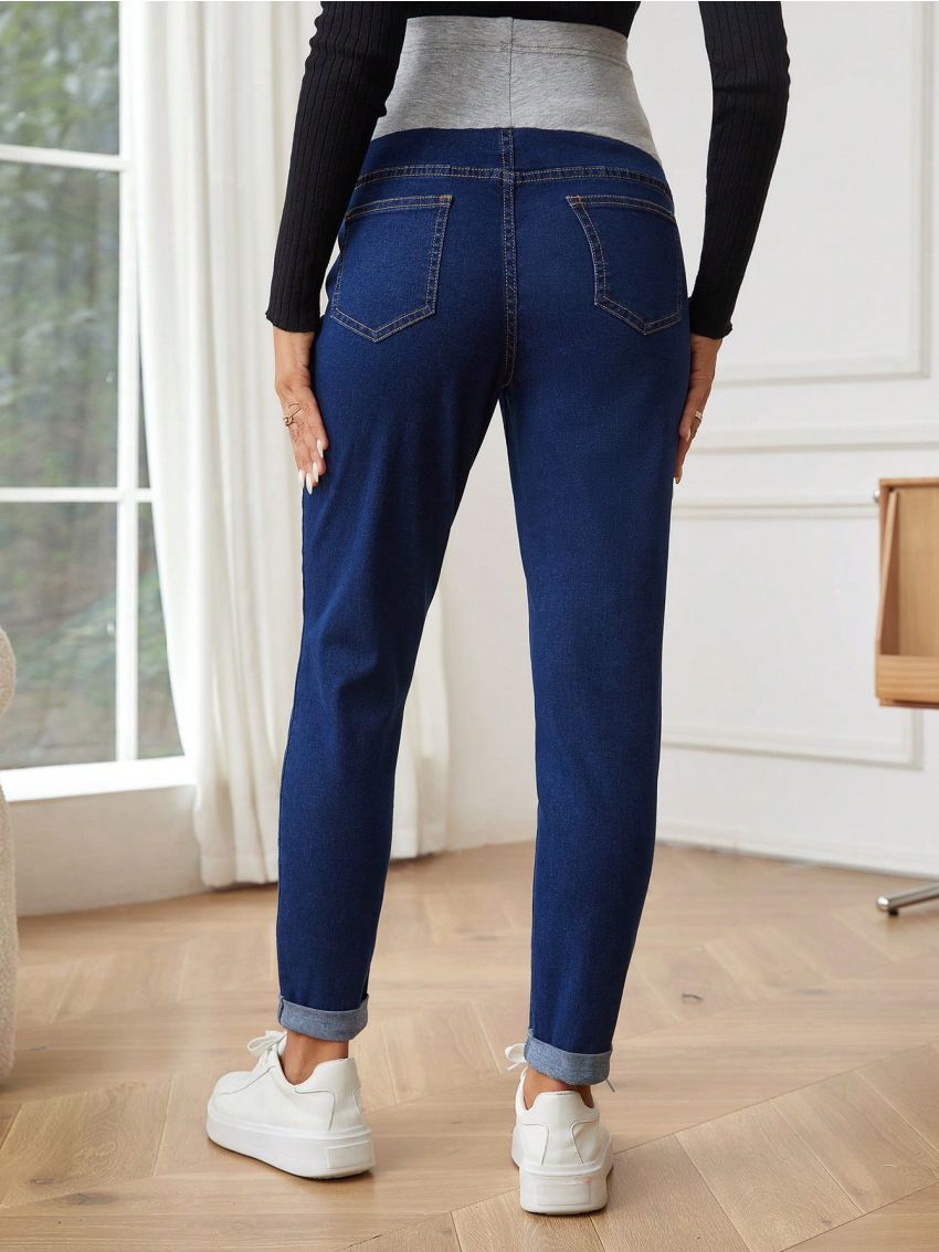 SHEIN Maternity Support Belly High Waist Jeans