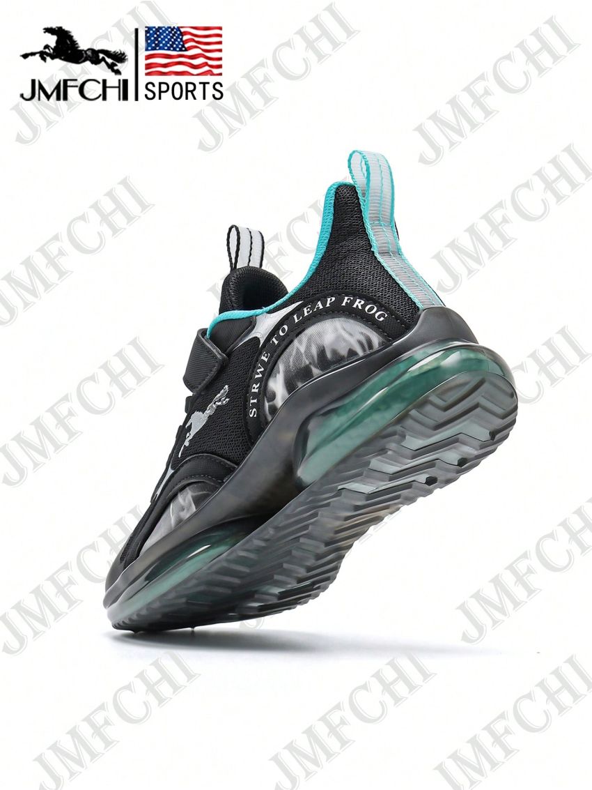 JMFCHI Kids Running Shoes Lightweight Breathable Boys and Girls Athletic Shoes Black and Blue for Little Kids/Toddler