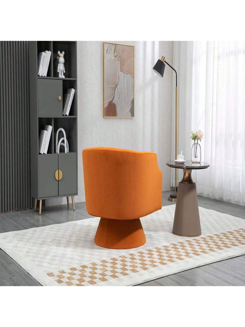 360 Degree Swivel Cuddle Barrel Accent Sofa Chairs, Round Armchairs with Wide Upholstered, Fluffy Velvet Fabric Chair for Living Room, Bedroom, Office, Waiting Rooms