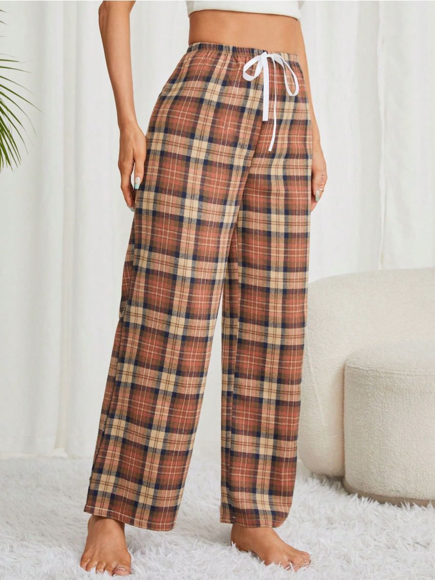 Plaid Drawstring Pyjama Bottoms
