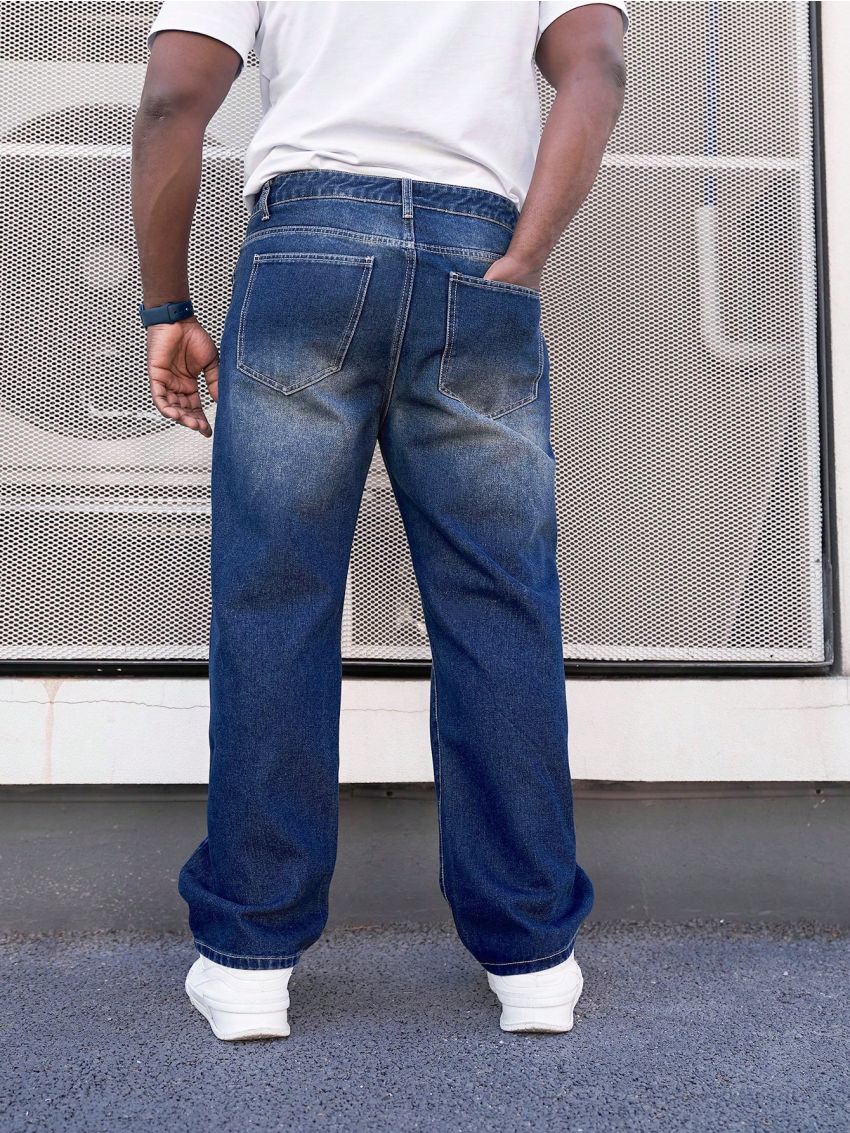 Men's Plus Size Distressed Jeans