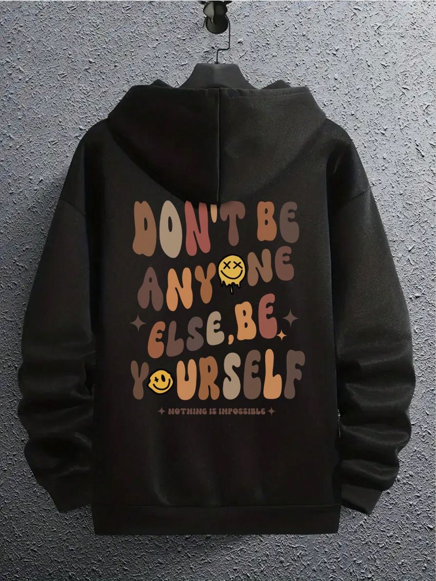 Men's Cartoon Face Printed Hoodie