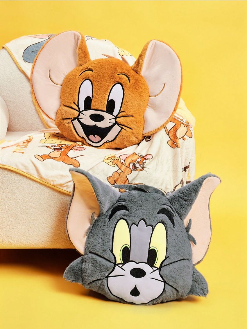 TOM & JERRY X SHEIN Cartoon Mouse Head Plush Pillow