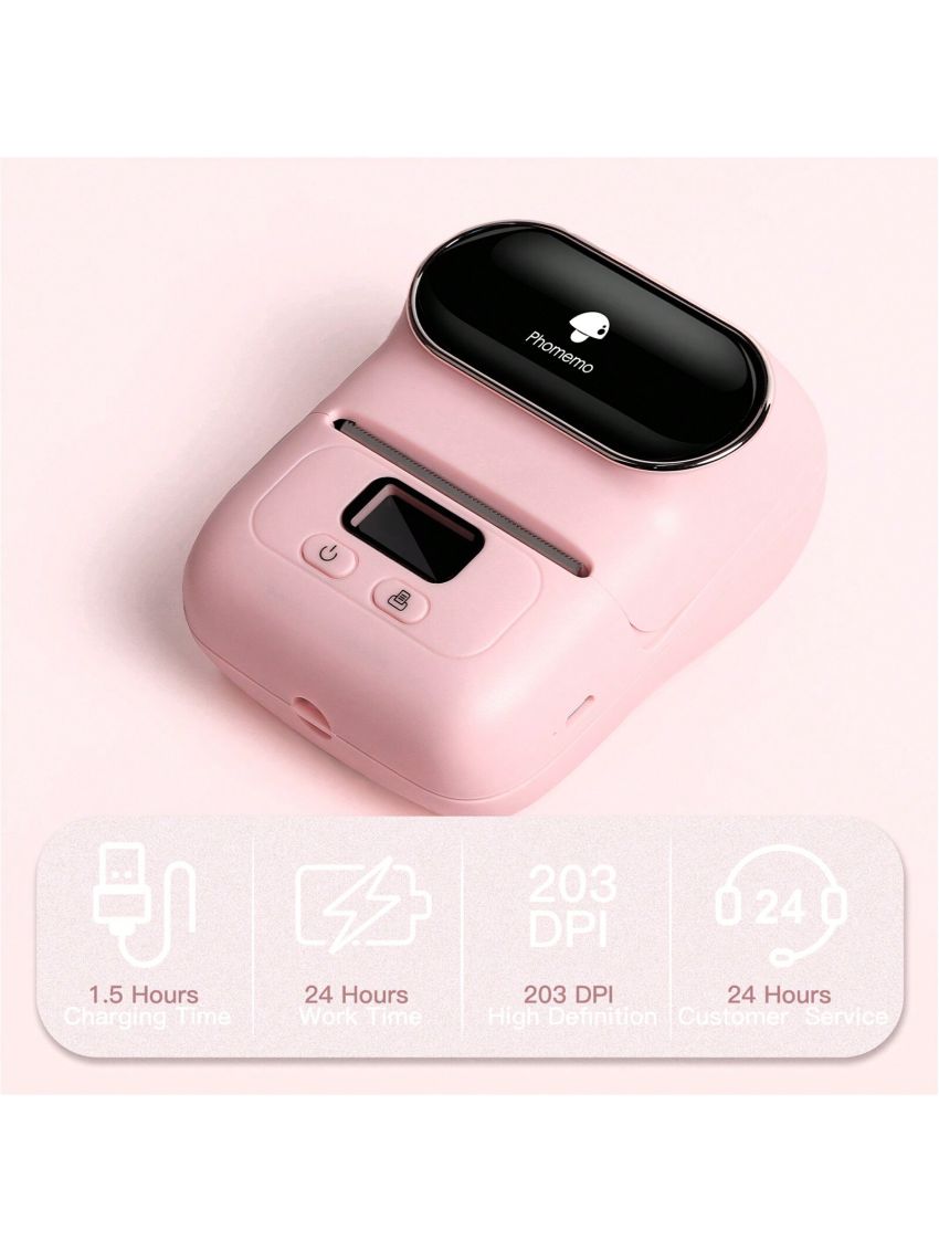 Phomemo M110 Label Makers - Portable Bluetooth Thermal Label Maker Printer for Barcode, Clothing, Jewelry, Retail, Mailing, Wireless Sticker Label Printer Compatible with Android & iOS System, with 1pack 40×30mm Label