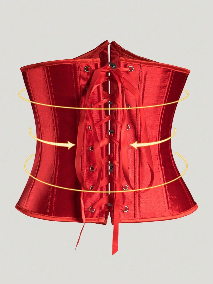 Plus Size Solid Color Front Buckle Waist Cincher