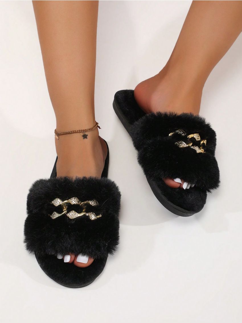 Women's Fashionable Versatile Comfortable Home Chain Slippers