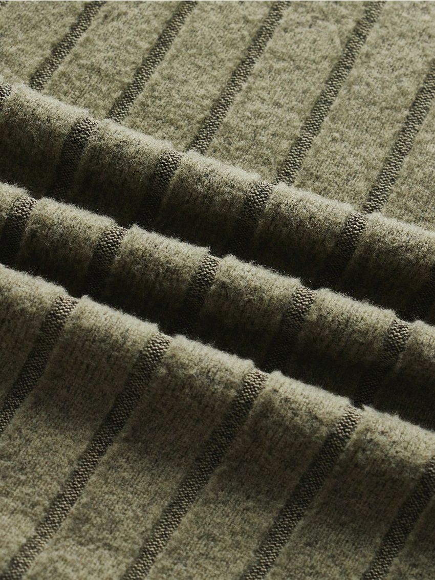 SHEIN EZwear Fuzzy Panel Borg Collar Coat