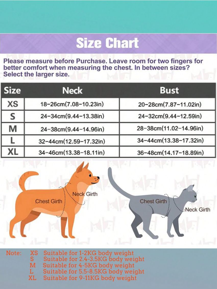 1pc Set Breathable Reflective Checkered Edge Chest & Back Traction Rope Safety Harness, Suitable For Indoor And Outdoor Use, For Dogs And Cats