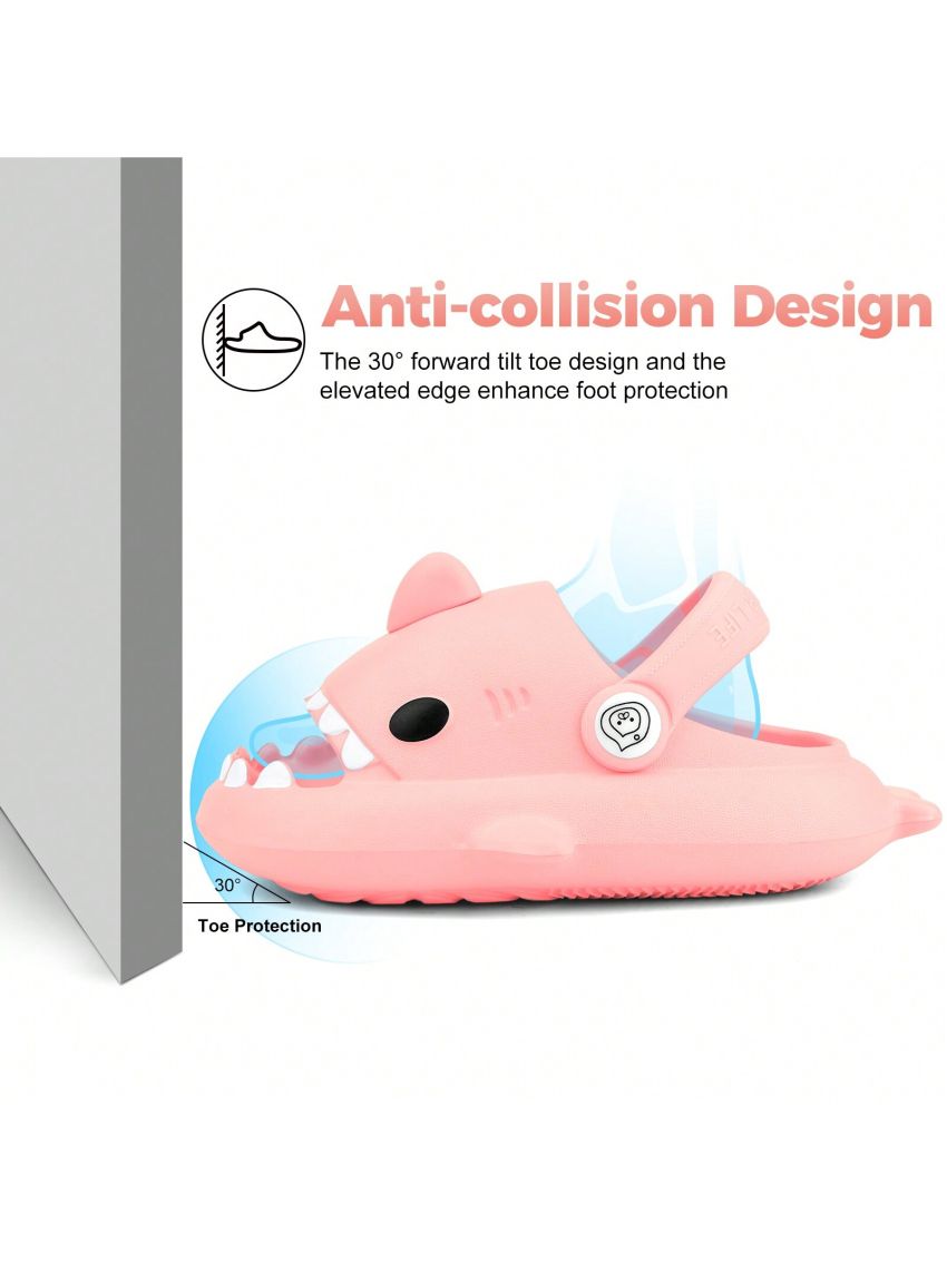 Kids Shark Slides Pillow Shower Slippers Quick Dry Sandals Boys Girls Comfy Cloud Slides Summer Non-Slip Thick Sole Beach Pool shoes