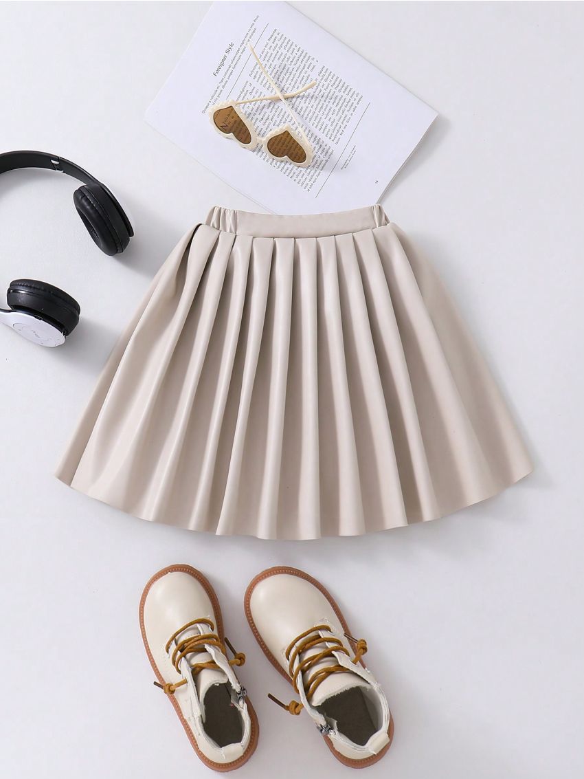 SHEIN Kids QTFun Little Girls' Pleated Skirt