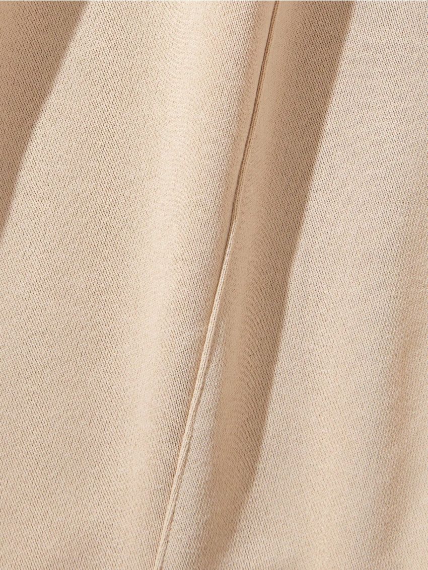 SHEIN Kids SUNSHNE Tween Girl's Solid Color Knit Loose Fit Flared Long Pants For Casual Wear