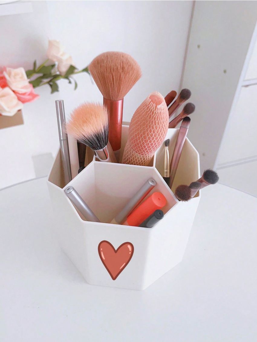 Hanna DaMes Heart-shaped Stationery Storage Box / Makeup Brush Organizer