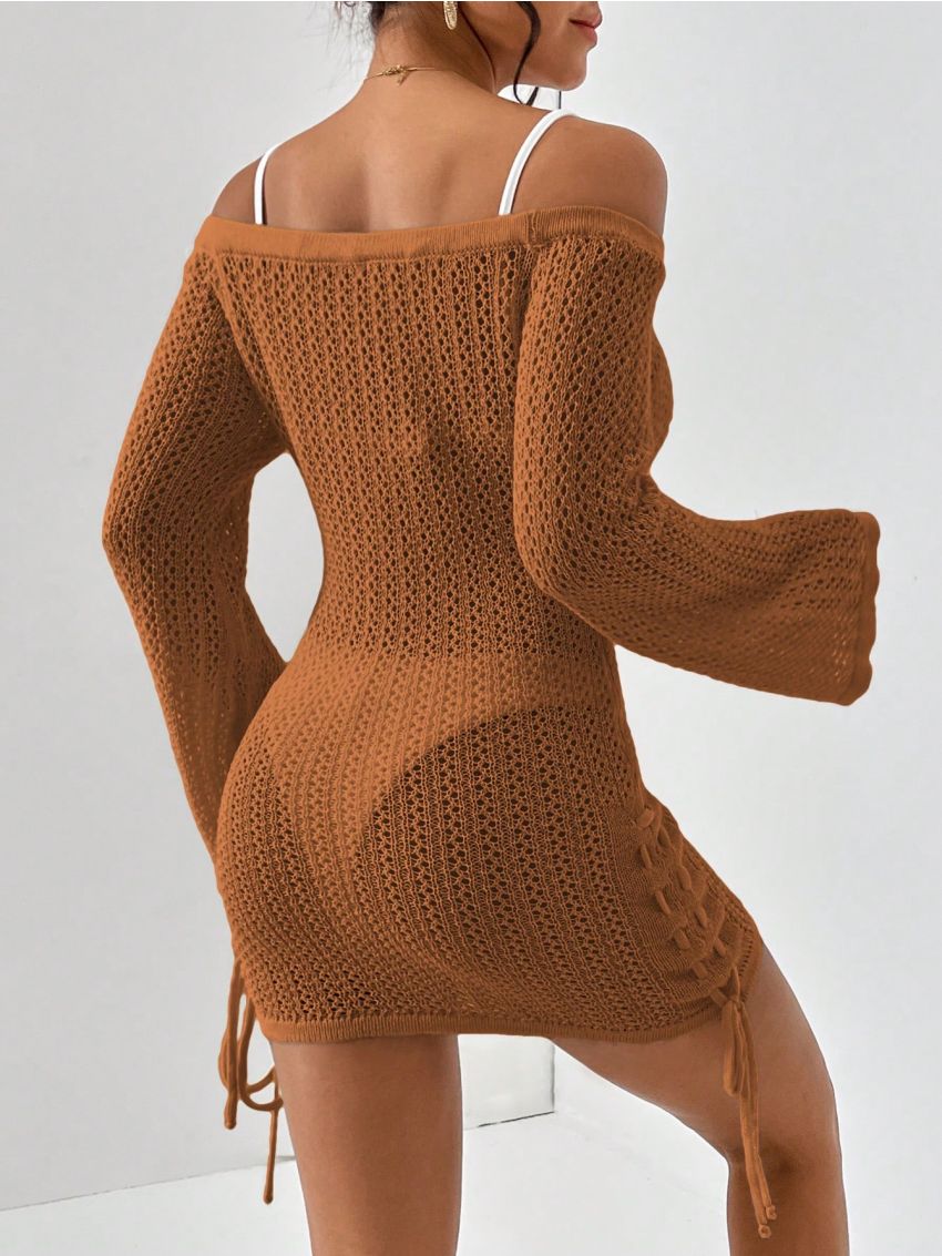 SHEIN Essnce Off Shoulder Cover Up Dress (bikini Not Included)