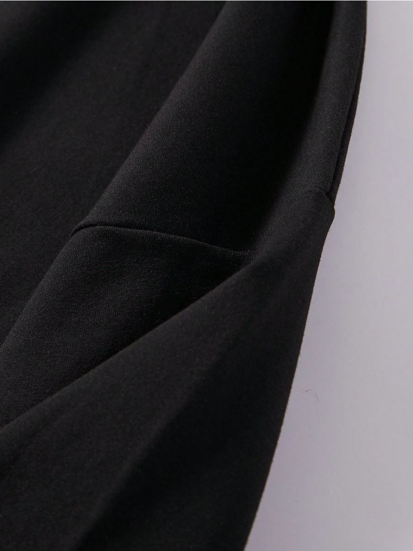 Men Slogan Star Graphic Drop Shoulder Drawstring Hoodie