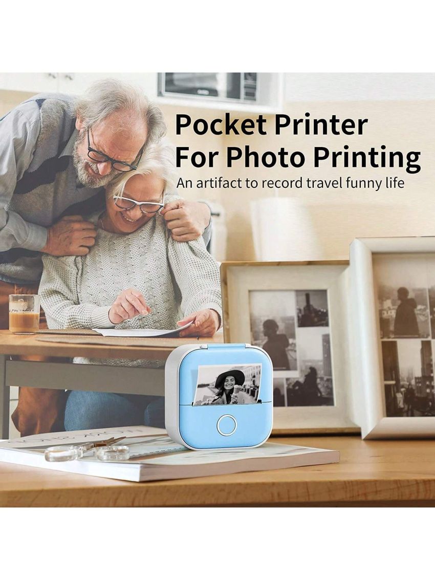 Phomemo T02 Sticker Printer - Mini Thermal Printer, Sticker Maker Machine, Portable Bluetooth Pocket Phone Printer, for DIY Journal, Photos, Notes, Kids Gifts, Compatible with iOS & Android
