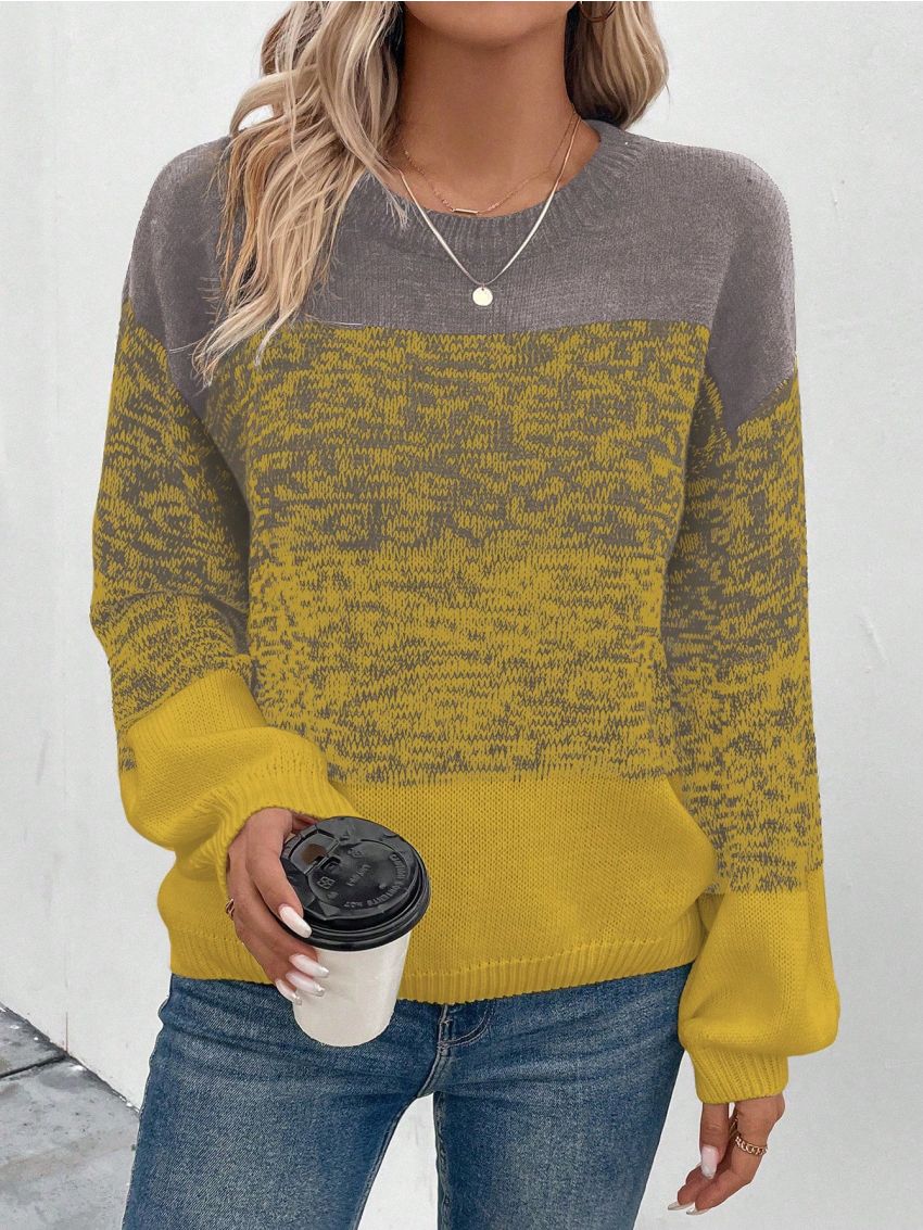 Women'S Tie-Dye Sweater With Round Neckline And Pullover Style