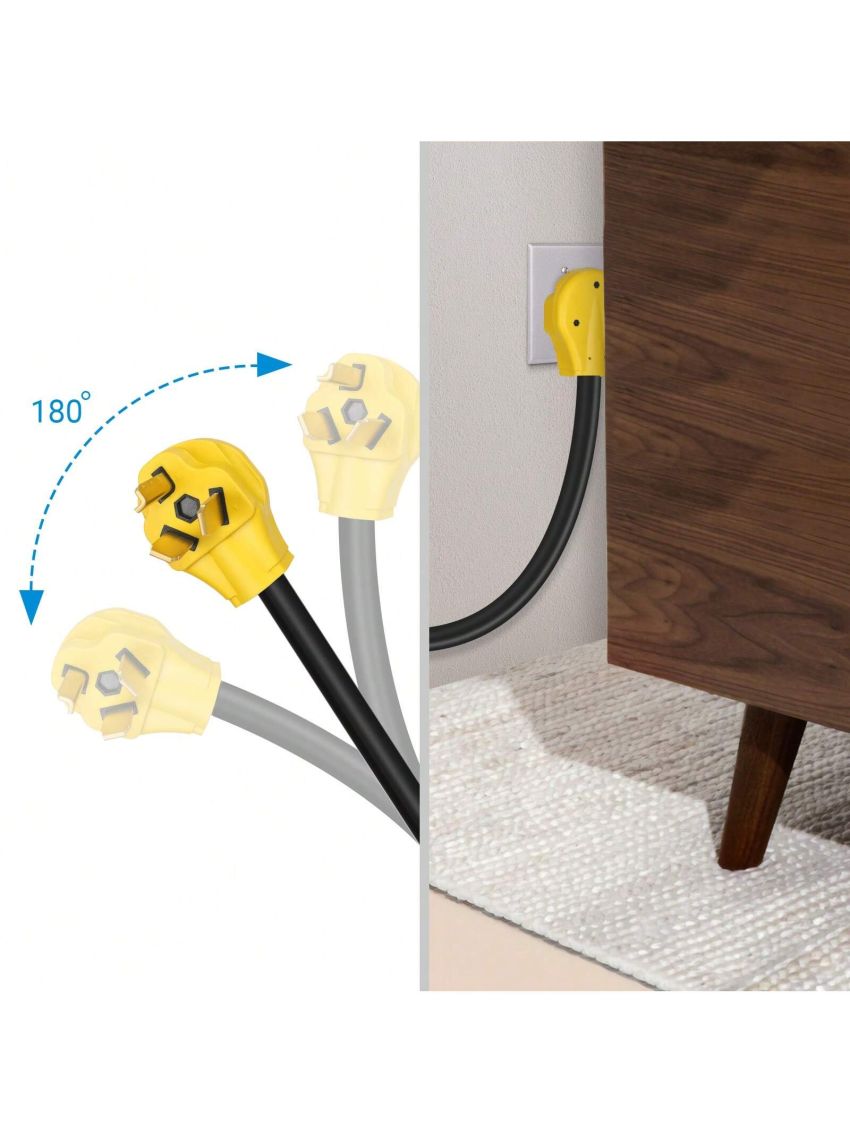 DEWENWILS Dryer Plug Adapter 4 Prong to 3 Prong, NEMA 10-30P Plug to 14-30R Receptacle, 4P Newer Dryer to 3P Older House,10AWG STW Dryer Connector Cord, 30 Amp/250V/7500W, 1.5 FT, UL Listed
