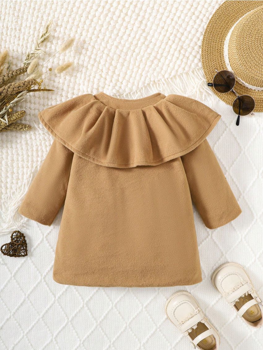 Infant Girls' Unique Lace & Bowknot Detail Wool Coat