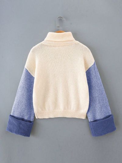 Teen Girls' Turtleneck Flared Sleeve Sweater