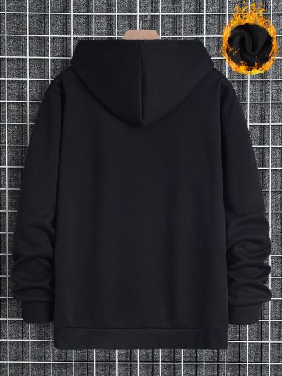 Men'S Plus Size Printed Fleece Hoodie