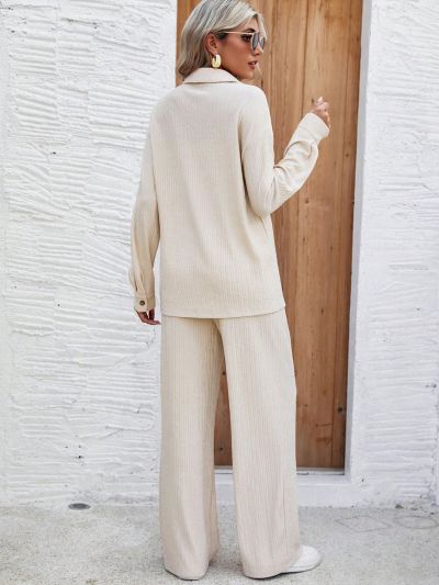 Drop Shoulder Shirt And Pants Set