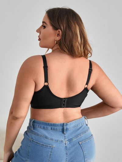 Plus Contrast Lace Wireless Bralette
