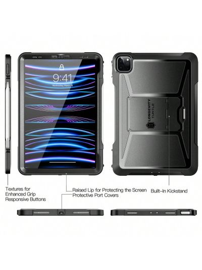 ZtotopCases for iPad Pro 11 Inch Case 4th/3rd Generation 2022/2021, Built-in Screen Protector,Dual Layer Shockproof Full Body Protective Cover with Pencil Holder, Fit iPad Pro 11'' 2020 2nd Gen, Black