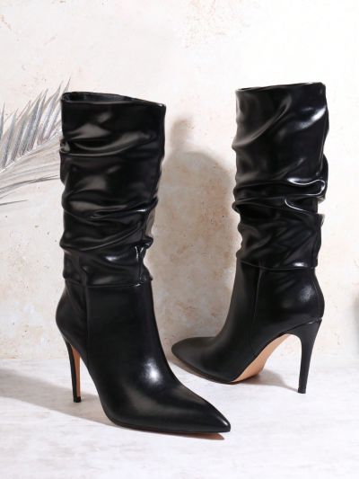 Women's Solid Color Fashion Boots Suitable For Everyday Wear