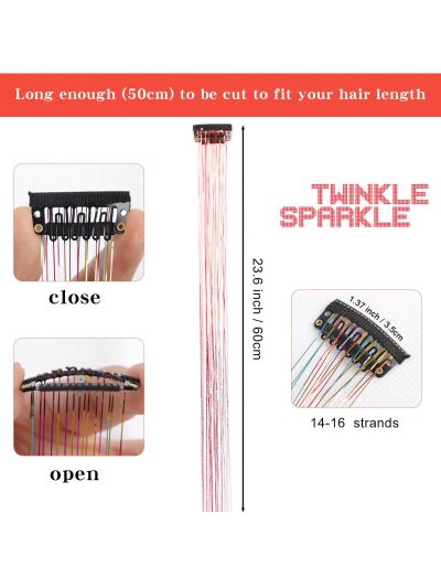 12pcs Gold Wire 5-claw Hair Extensions Clips