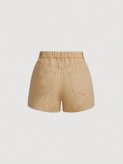 SHEIN Teen Girl Comfortable Soft Cargo Style Multi-Pocket Casual Fashion Denim Shorts