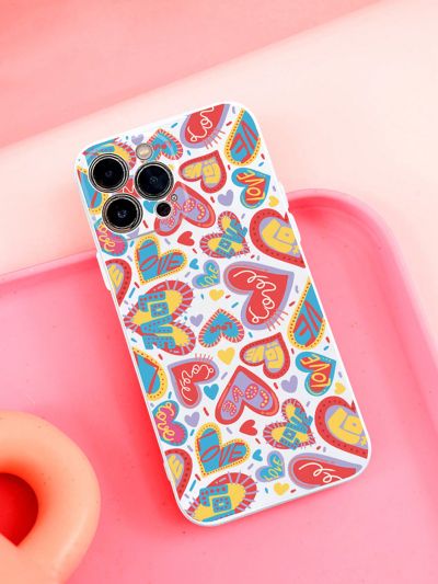Magic Garden Dot Painted Love Love Mobile Phone Case White Suitable For Iphone12 13 14 Series And Other Mobile Phone Case Protective Covers