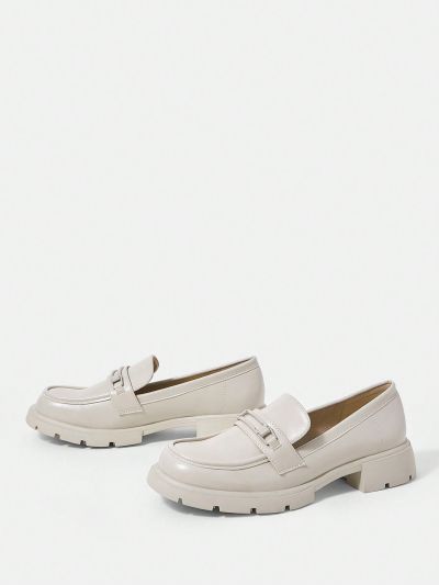 SHEIN MOD Metal Decor Flatform Loafers