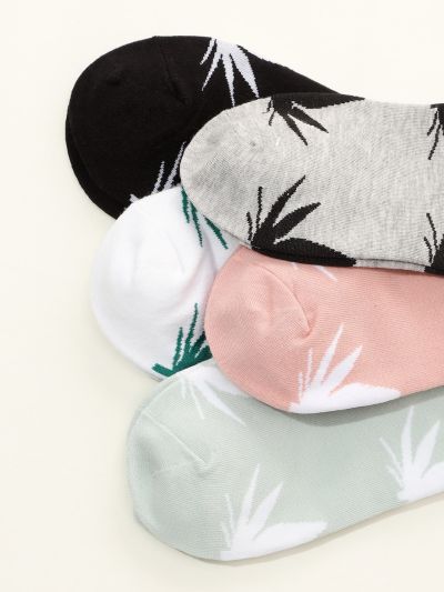 5pairs Leaf Pattern Ankle Socks