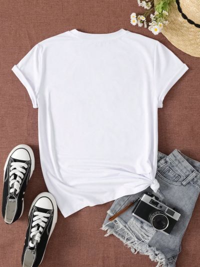 SHEIN EZwear Letter Graphic Tee
