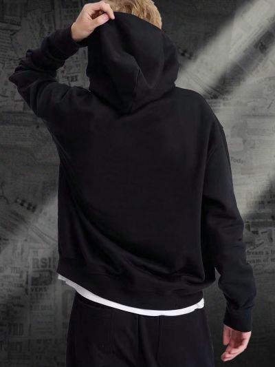 Men's Letter Printed Drawstring Hoodie