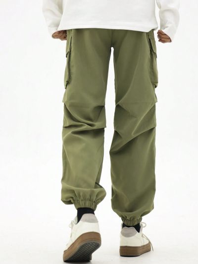 Teen Boys' Workwear Style Jogger Pants With Pockets, Casual