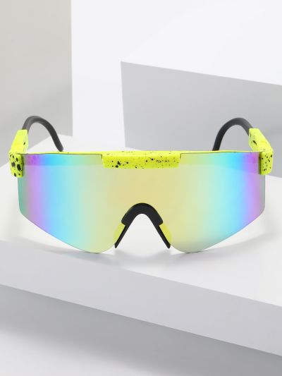 1pc Men's Plastic Colorful Ski Goggles Cycling Sport Fashion Eyewear For Outdoor Activities