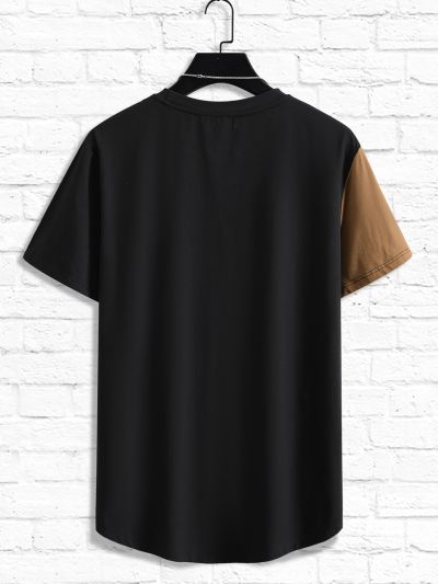 Manfinity Men Plus Letter Graphic Colorblock Tee