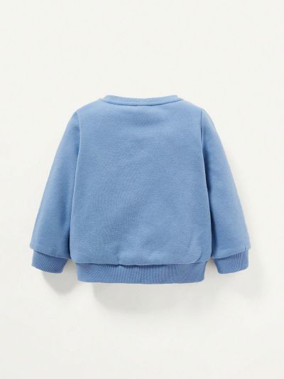 Cozy Cub Newborn Baby Boys' Knitted Soft Letter Print Round Neck Sweatshirt Two Piece Set