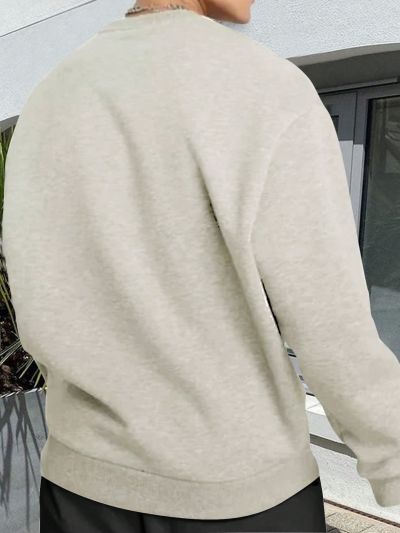 Men's Plus Size Letter Printed Pullover Sweatshirt