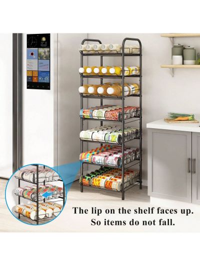 6 Tier Water Bottle Storage Rack, Free Standing Vertical Metal,Water Bottle Organizer, Large Capacity Bottled Rack Water Holder Stand for Cabinet Kitchen Party Pantry,Black