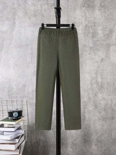 SHEIN Teen Boy's Comfortable, Casual, Fashionable, Slim-Fit, Straight Jeans With Washed And Distressed Effect