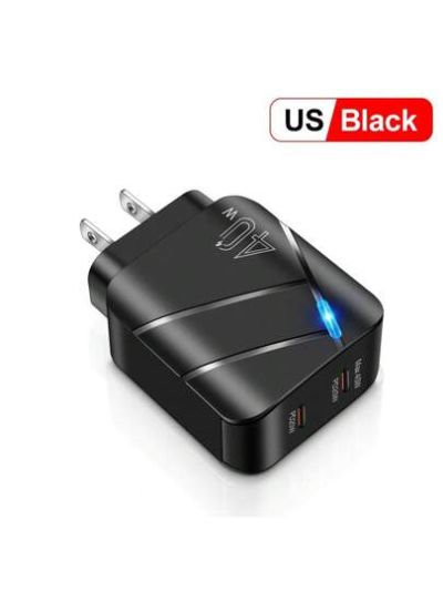 1pc Black European Standard 40w Type-c Charger, Quick Charge 3.0 2pd Port Wall Adapter Compatible With Samsung, Xiaomi, Iphone 14, Huawei
