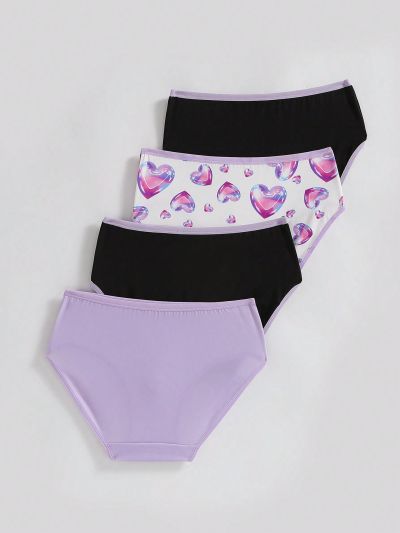 Big Girls' Letter, Butterfly, Heart Printed Underwear