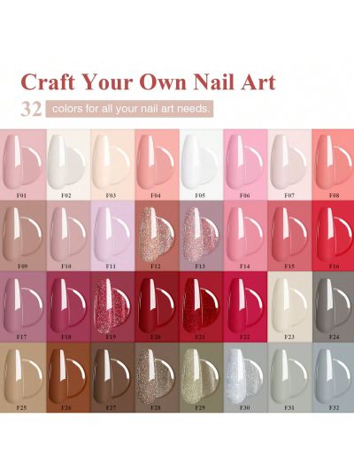 SAVILAND 42PCS Gel Nail Polish Set–Soak-off U V Gel Polish Kit with Base & Glossy Matte Top Coat PH Bond,32 Fall Colors Red Glitter Gel Polish Set Manicure Kit with Nail Brush for DIY Nail Girl Gift