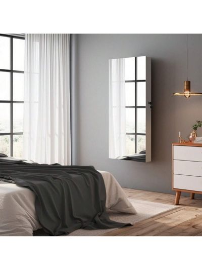 WEKITY The Whole Surface PVC Film Wall Hanging Door With Lock Jewelry Cabinet Fitting Mirror Cabinet