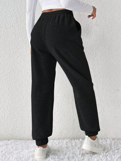 SHEIN Frenchy Solid Drawstring Waist Sweatpants