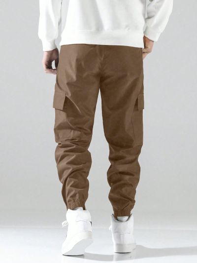 Extended Sizes Plus Size Men's Cargo Elastic Cuffed Pants