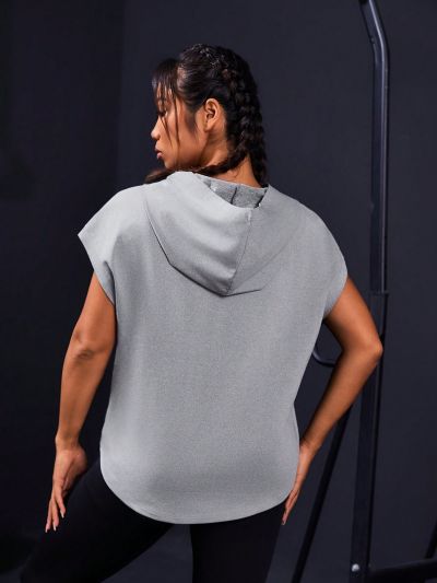 Daily&Casual Plus Size Short Sleeve Hoodie