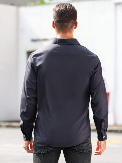 Manfinity LEGND Men Eagle Pattern Button Up Shirt